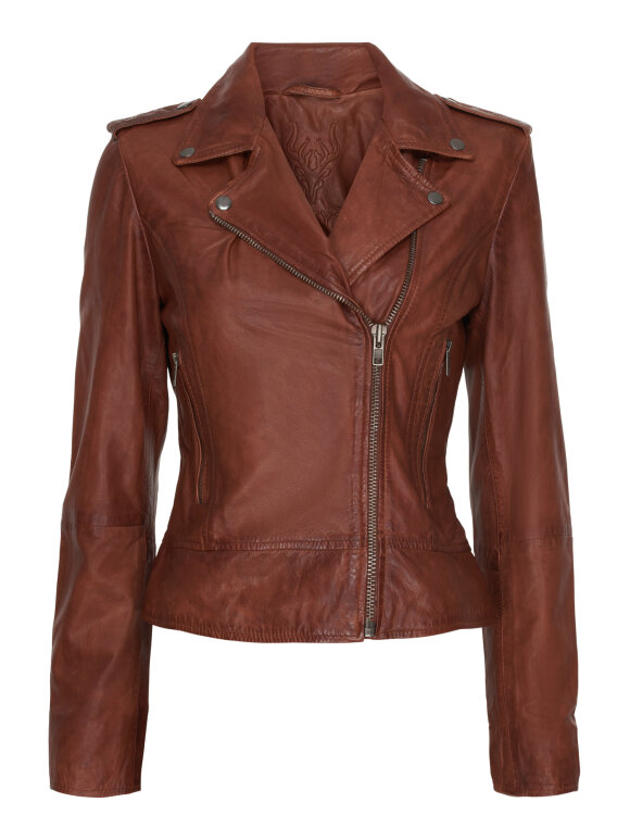 Notyz - Biker jacket Dark cognac/gun