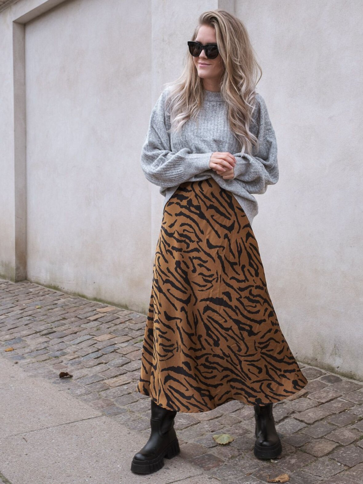 glimt Mose mobil Nørrebro Randers - Dame - Nederdele - Neo Noir - NN Bovary Satin Zebra Skirt