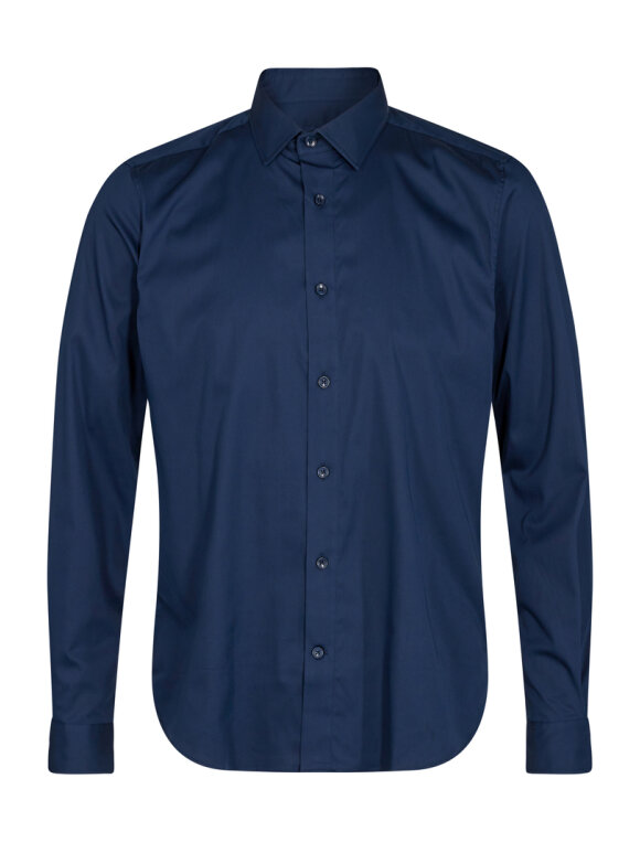 Mos Mosh Gallery - MMG Manny Stretch Shirt Navy