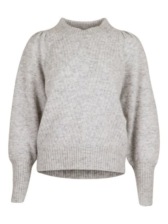 Neo Noir - NN Kelsey Knit Blouse L.Grey