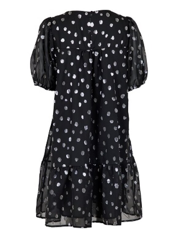 Neo Noir - Isolde Silver Dot Dress Black