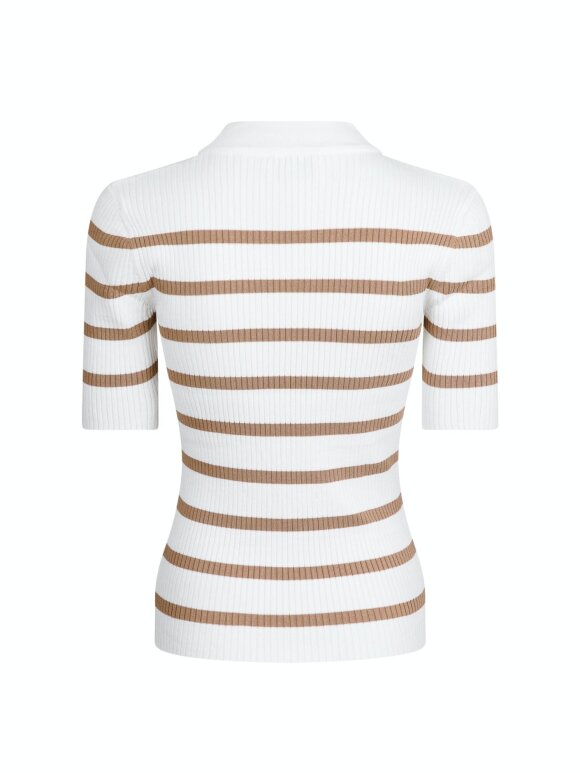 Neo Noir - Malloy stripe knit tee camel