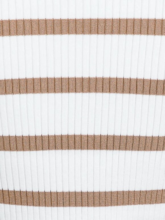 Neo Noir - Malloy stripe knit tee camel