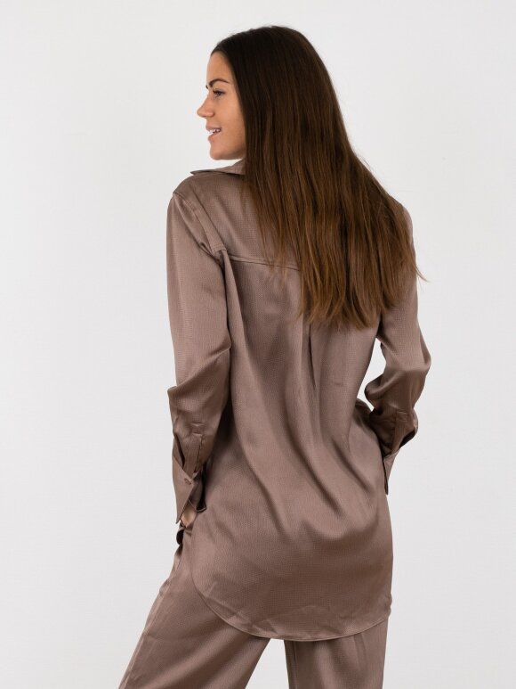 Neo Noir - Margit crepe satin shirt dusty