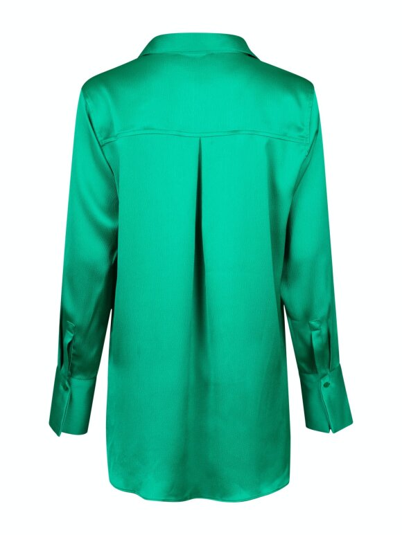 Neo Noir - Margit crepe satin shirt green