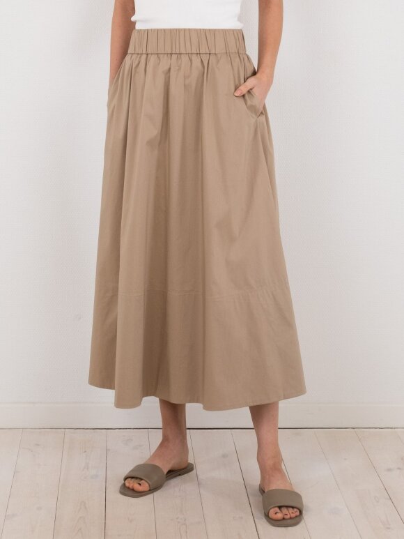 Neo Noir - Yara poplin skirt light taupe
