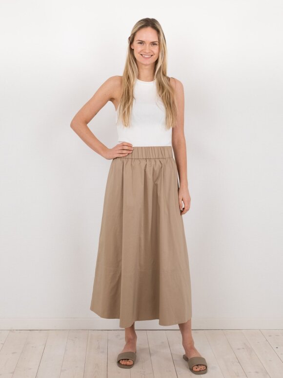 Neo Noir - Yara poplin skirt light taupe