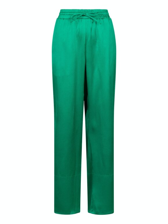 Neo Noir - Kuli crepe satin pants green