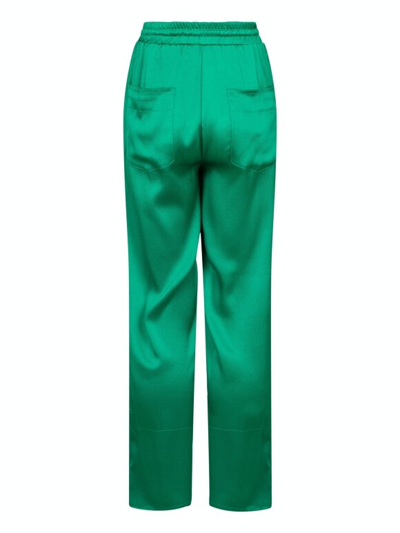 Neo Noir - Kuli crepe satin pants green