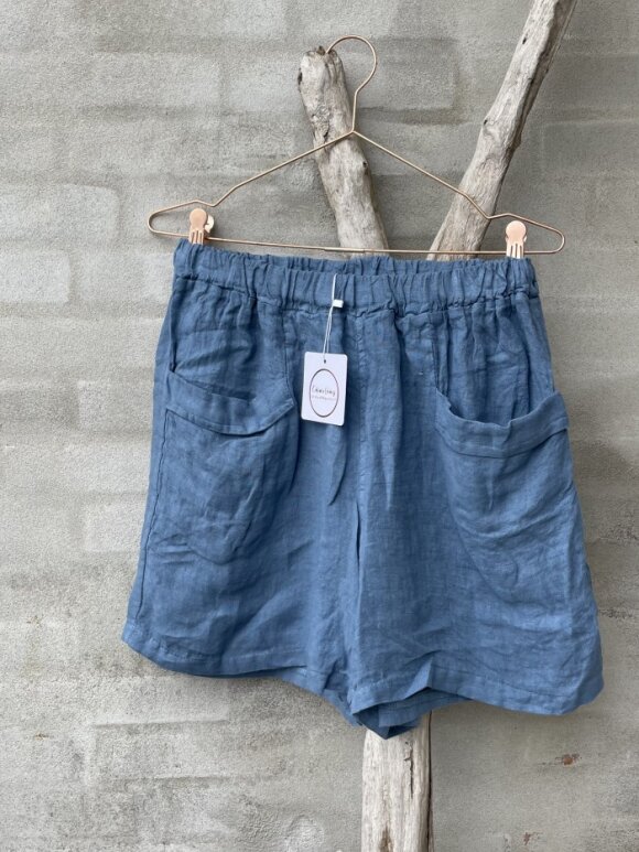 Cabana Living - CL Lino shorts - jeans blue