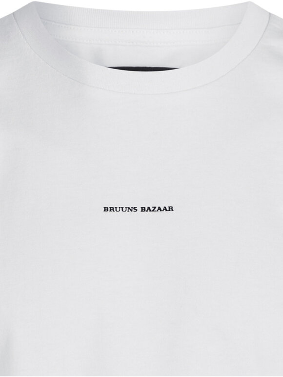 Bruuns Bazaar - Gustavo Logo Tee - White
