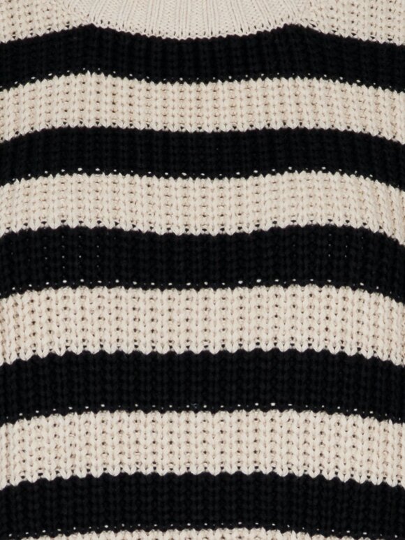 Neo Noir - Dakota Stripe knit Blouse blac