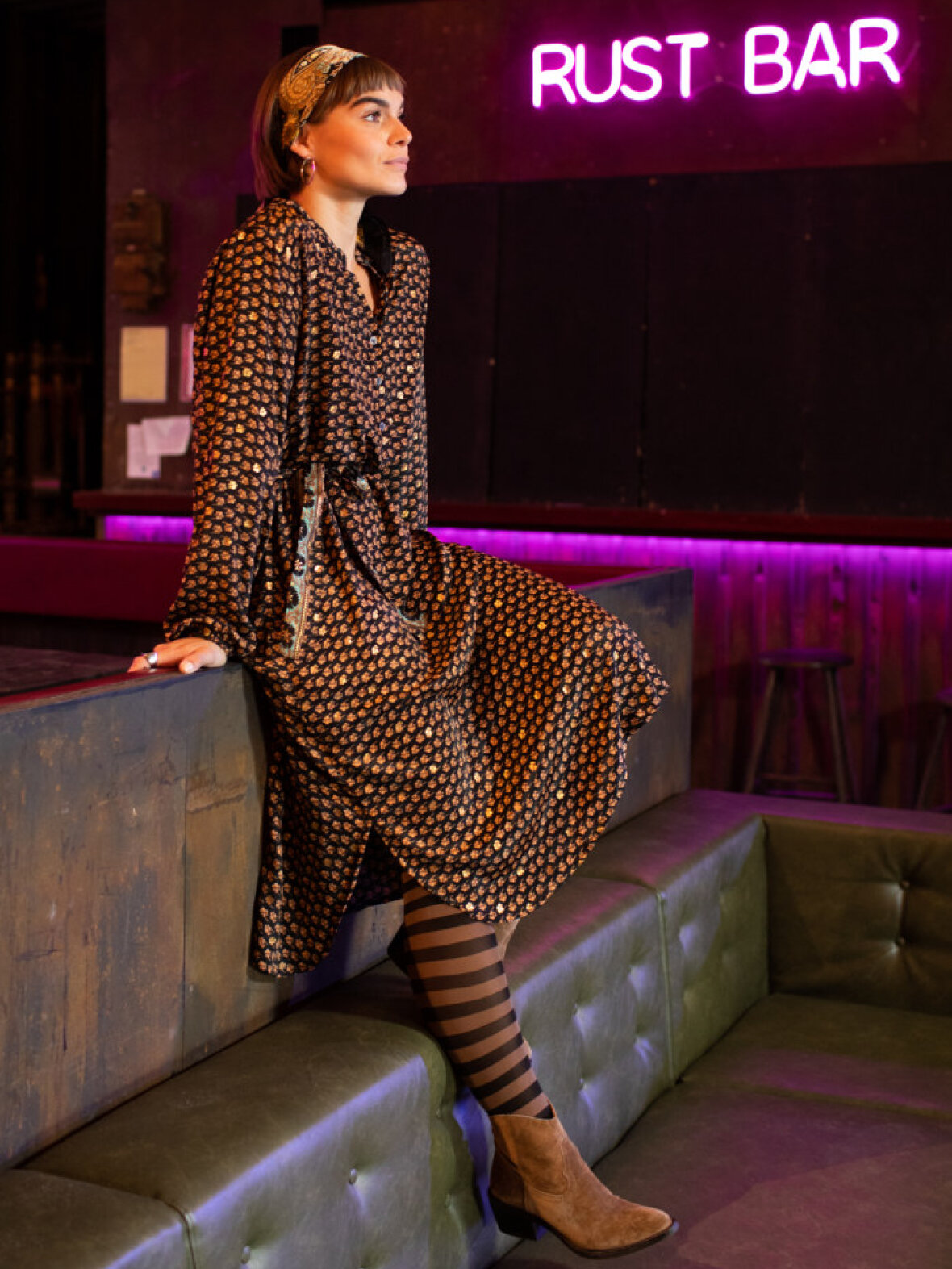 BLACK COLOUR dam blus BCLUNA - Nougat Multi