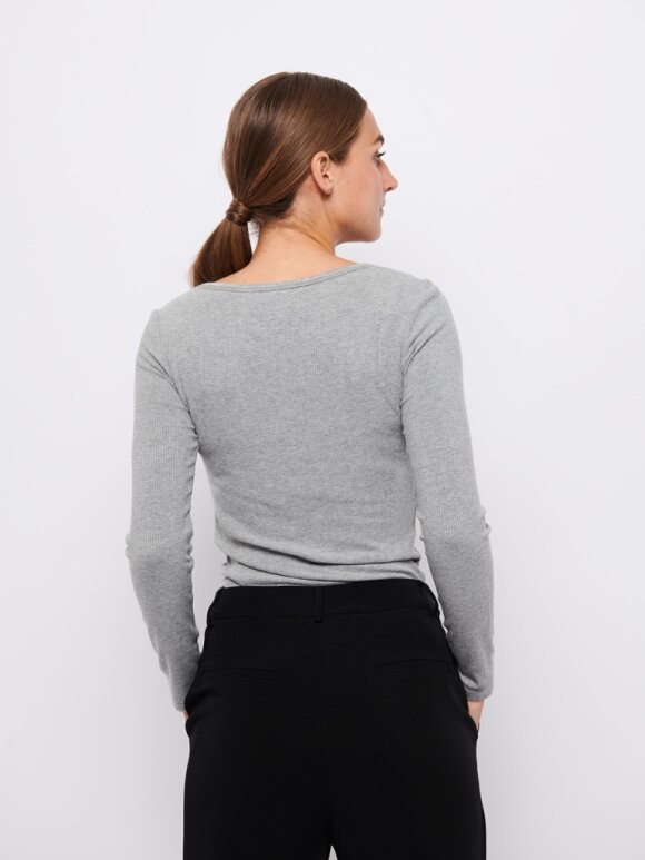 La Rouge - Lisa L/S T-shirt Grey melange