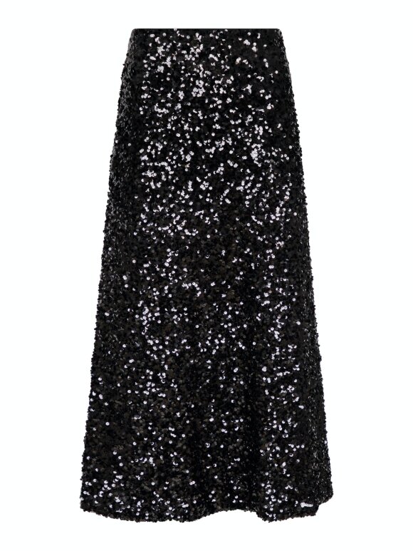 Neo Noir - Baira fall Sequins skirt black