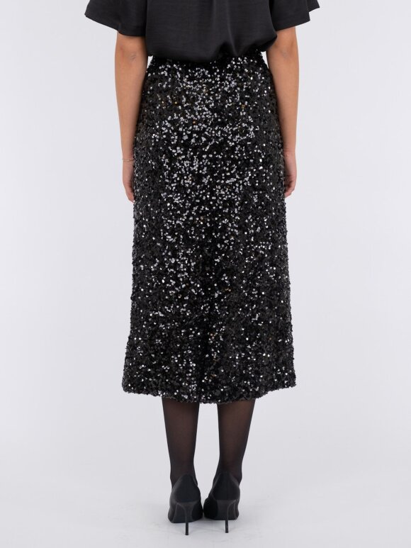 Neo Noir - Baira fall Sequins skirt black