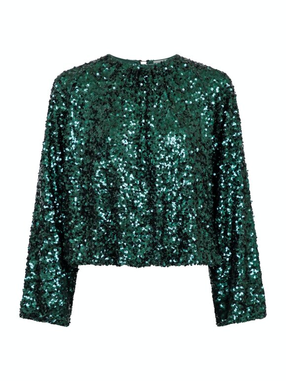 Neo Noir - Iris Fall Sequins Blouse green