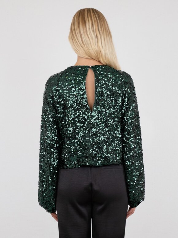 Neo Noir - Iris Fall Sequins Blouse green