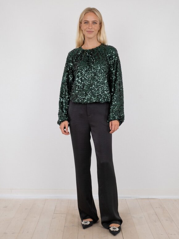 Neo Noir - Iris Fall Sequins Blouse green