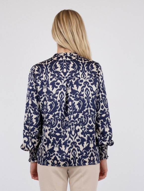 Neo Noir - Kala Flower blur Blouse Navy