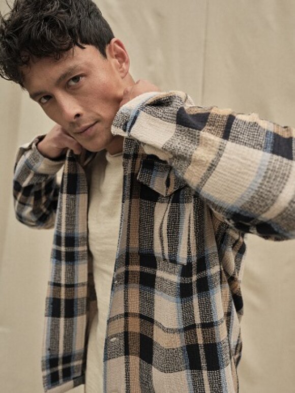 Mos Mosh Gallery - Nolan Check Overshirt sand