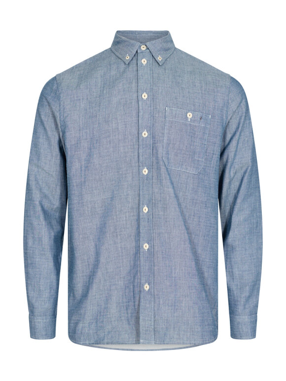 Mos Mosh Gallery - Theo Tokyo Shirt Blue Melange