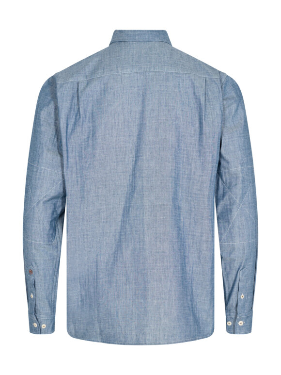 Mos Mosh Gallery - Theo Tokyo Shirt Blue Melange