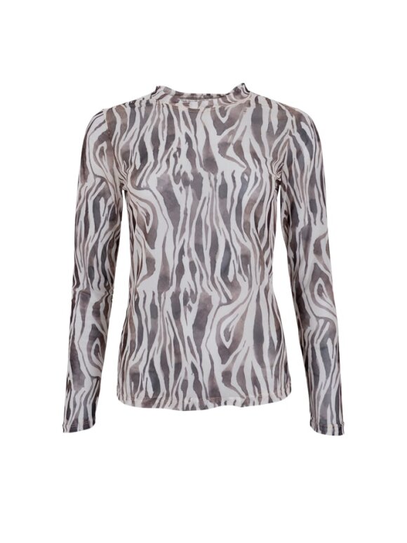 Black Colour - BCFlorence Mesh blouse Zebra