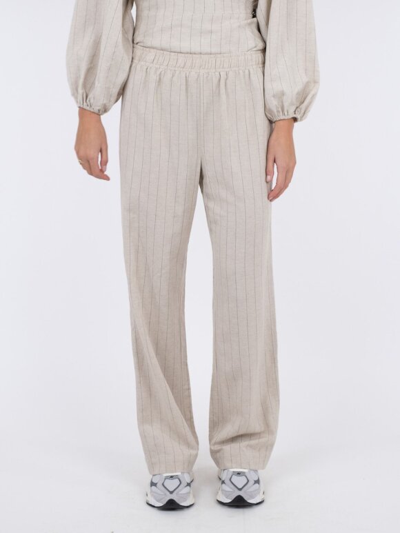 Neo Noir - Asta Summer Stripe Pants Natur