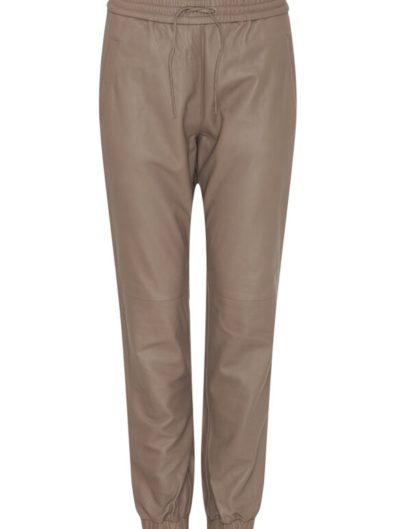 Notyz - Leather Jogger Pants - Latte