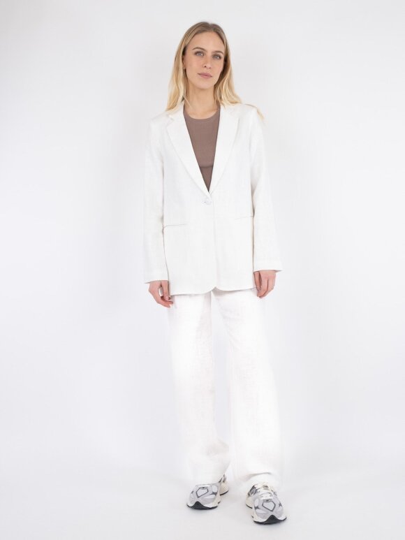 Neo Noir - Ivery Heavy Linen Blazer White