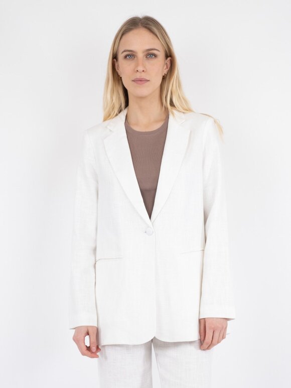 Neo Noir - Ivery Heavy Linen Blazer White