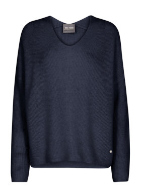 Mos Mosh - MMThora V-Neck Knit Salute Nav Mos Mosh - MMThora V-Neck Knit Salute Nav