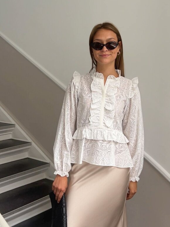 Neo Noir - Hawaii Burnout Blouse white