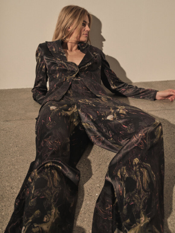 Mos Mosh - MMJules Marble Pant Black