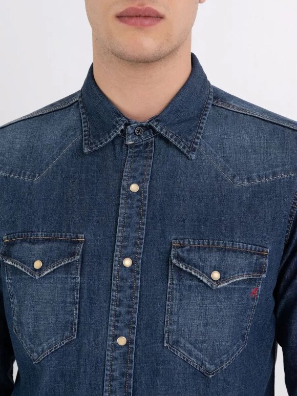 Replay - Shirt Dark blue Denim