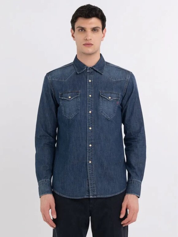 Replay - Shirt Dark blue Denim