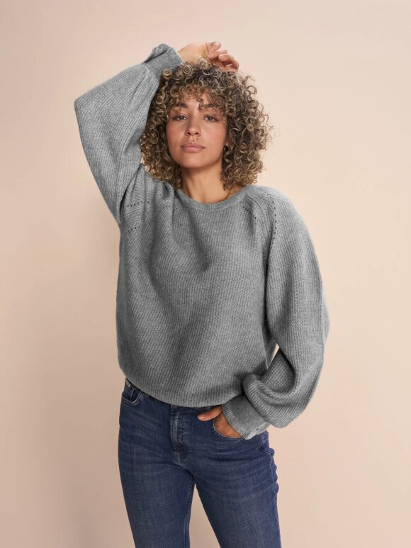 Mos Mosh - MMTalli LS Knit grey melange