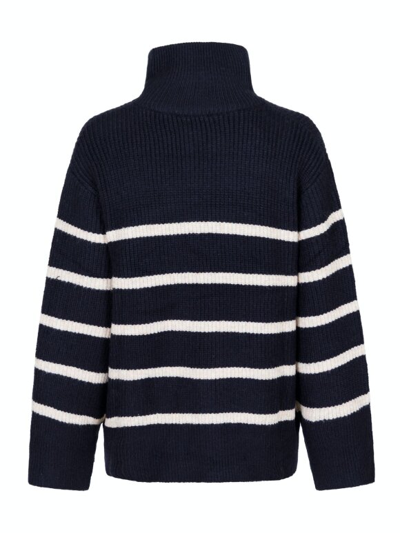 Neo Noir - Nevena Stripe Knit Blouse N/S