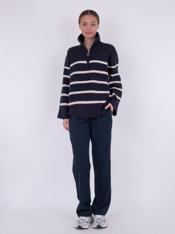 Neo Noir - Nevena Stripe Knit Blouse N/S