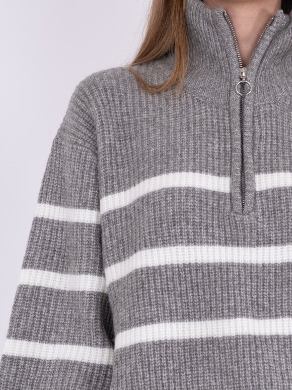 Neo Noir - Nevena Stripe Knit Blouse G/O