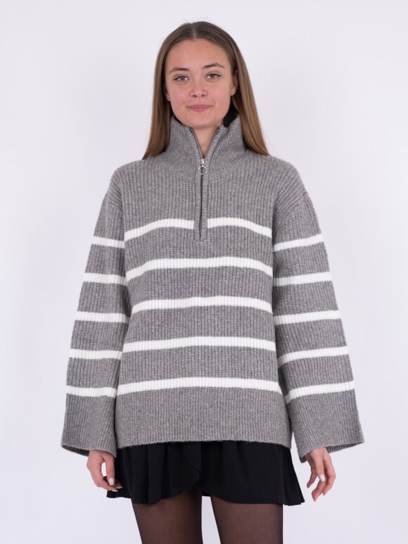Neo Noir - Nevena Stripe Knit Blouse G/O