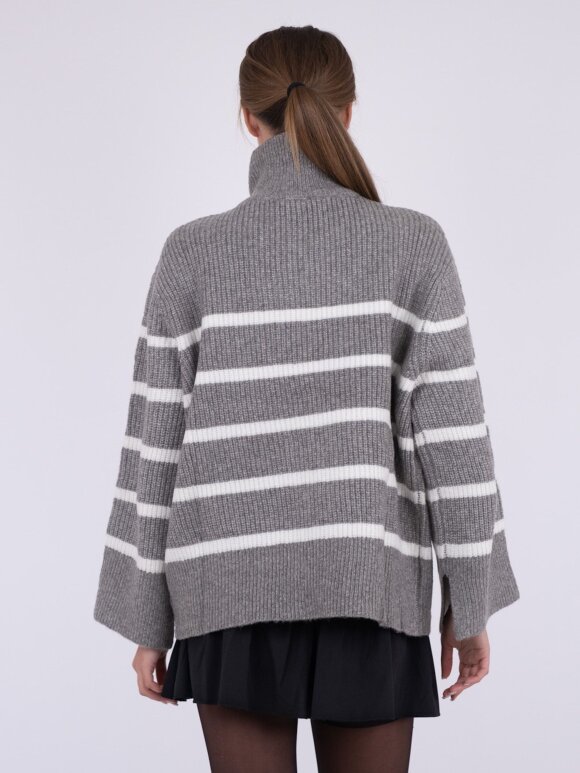 Neo Noir - Nevena Stripe Knit Blouse G/O