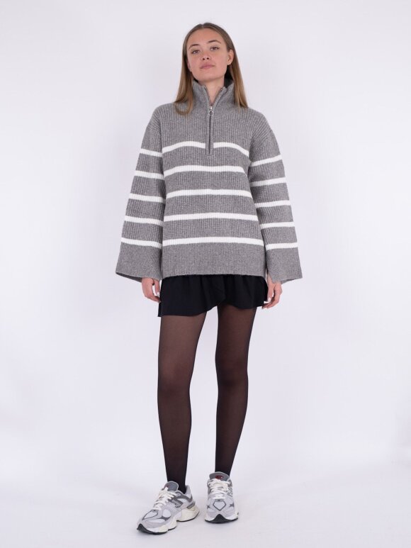 Neo Noir - Nevena Stripe Knit Blouse G/O