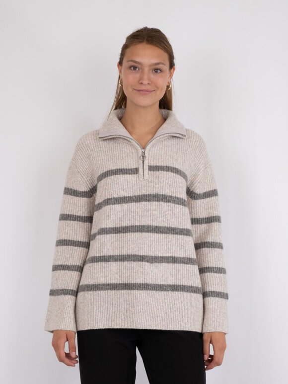 Neo Noir - Nevena Stripe Knit Blouse S/G