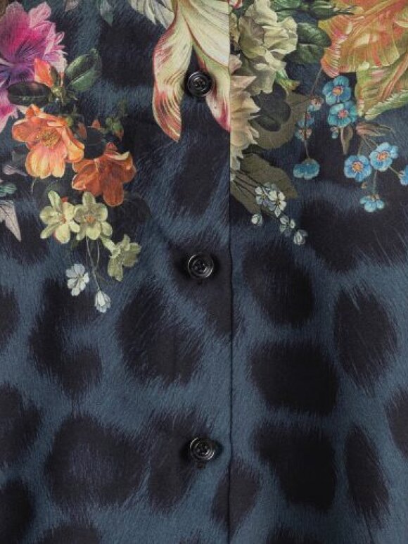 Karmamia - Elle Shirt Navy Flower Leopard
