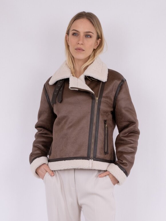 Neo Noir - Sadie Teddy Jacket Brown