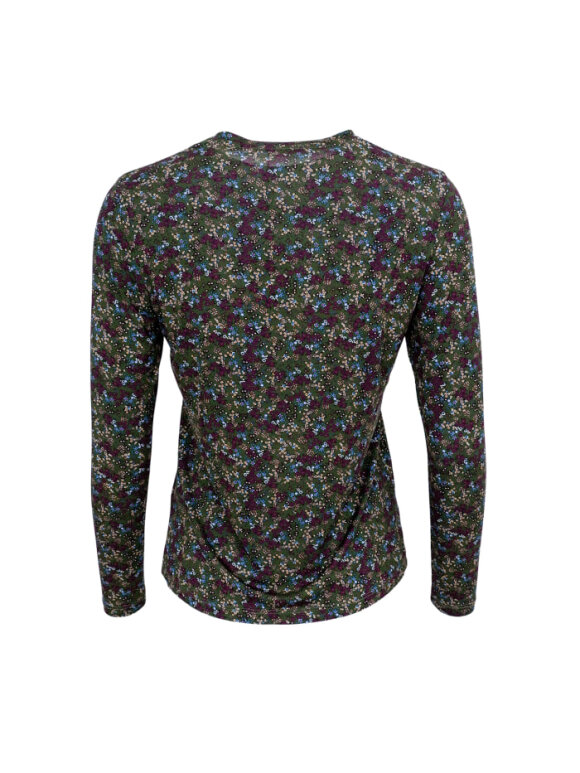 Black Colour - BCShani Printed L/S tee green