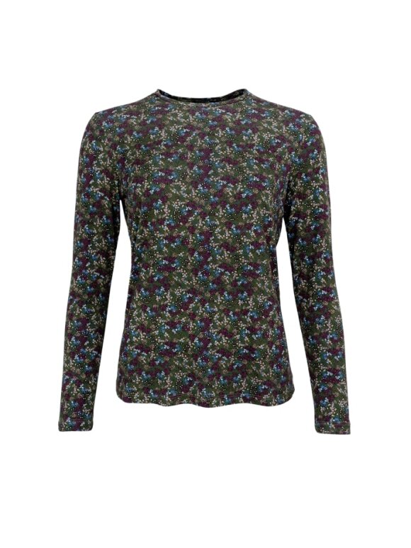 Black Colour - BCShani Printed L/S tee green