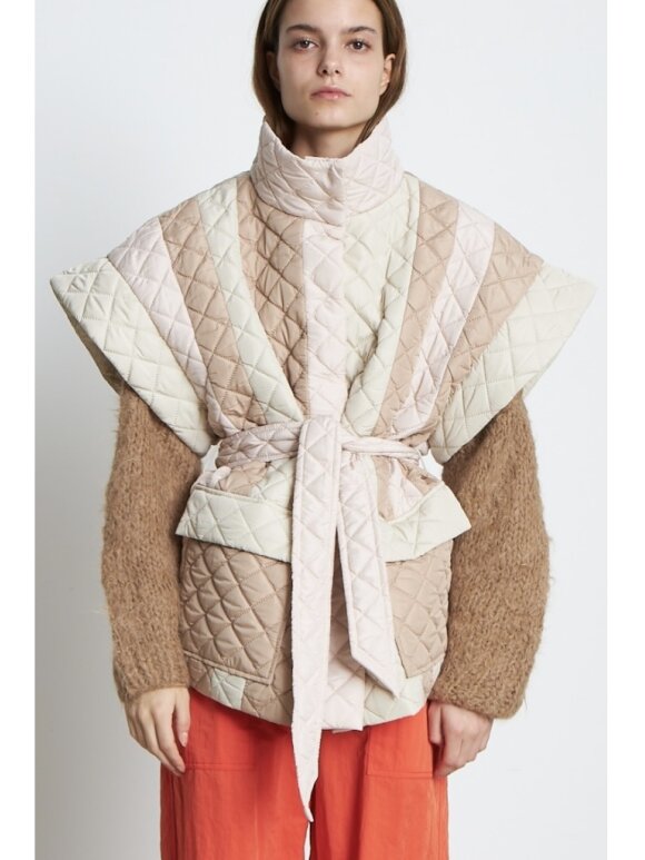 Stella Nova - Quilted Waistcoat  Nude